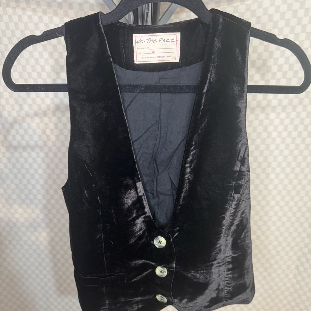 We The Free Black Velvet Vest